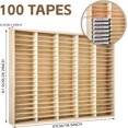 thumbnail image 4 of Wooden Cassette Tape Storage Holder with 100 Slots for Music Collection, 4 of 5