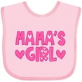 thumbnail image 3 of Inktastic Mama's Girl Pink with Hearts Girls Baby Bib, 3 of 4