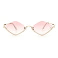 thumbnail image 3 of Womens Upside Down Half Rim Diamond Shape Rimless Metal Frame Sunglasses Gold - Pink, 3 of 8