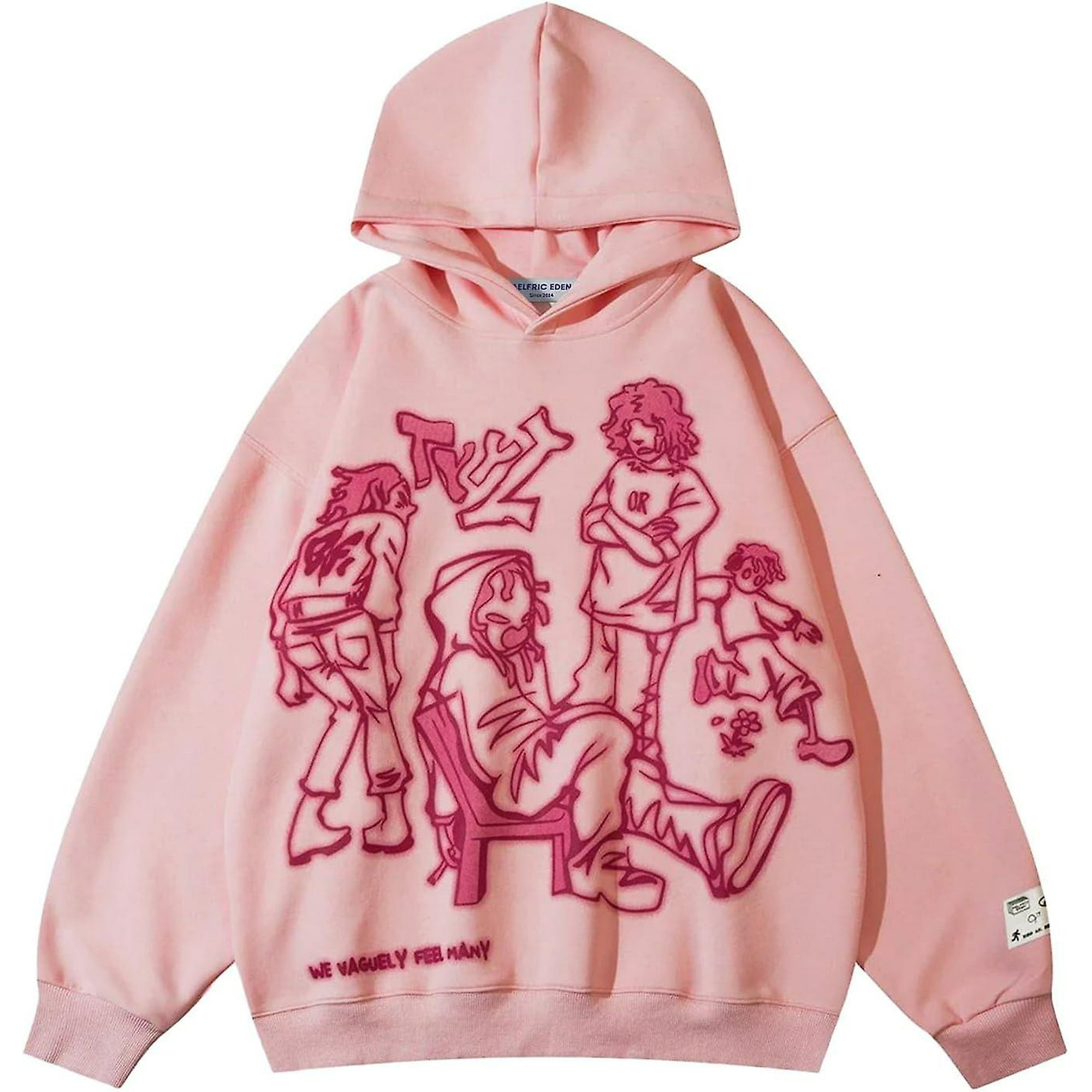 h*_様 Aelfric Eden パーカー XS ピンク Aelfric Eden Men Graphic Hoodies Vintage Printed Hoodie Sweatshirt