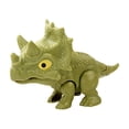 thumbnail image 1 of Figura de acción de dinosaurio con dedo mordedor, mano mordedora complicada con articulaciones flexibles Triceratops verde, 1 of 9
