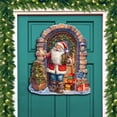 thumbnail image 2 of Designocracy 8611045H 24 x 18 in. Santas Surprise Visit Holiday Christmas Santa Snowman Door Decor, 2 of 11