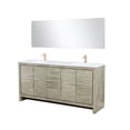 thumbnail image 2 of Lexora Lafarre 72 in W x 20 in D Rustic Acacia Double Bath Vanity, Cultured Marble Top, Rose Gold Faucet Set and 70 in Mirror, 2 of 9