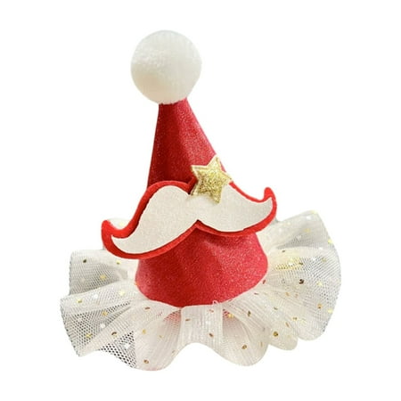 Niusricy Christmas Hair Clips Cute Mini Santa Hat Barrettes Hairpins Holiday Alligator Hair Clips for Women Girls