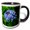 Black/White, variant on 3drose, Plumbago Plant., 11oz Two-tone Red Mug