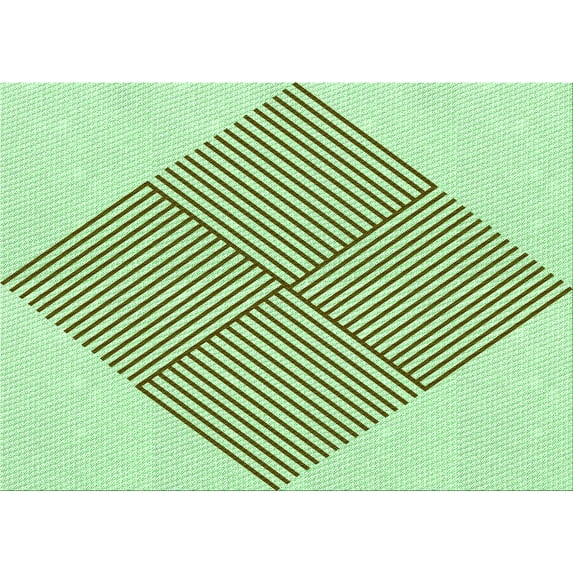 Ahgly Company Indoor Rectangle Patterned Green Snake Green Area Rugs, 6' x 9'