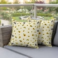 thumbnail image 3 of Sunflower Bee Outdoor Pillow Covers Pack of 2 Country Summer Floral Bee Nest Yellow Waterproof Throw Pillow Covers Decorative Cushion Cases for Patio Garden Tent Balcony Couch 20x20 inch, 3 of 9
