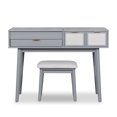 thumbnail image 4 of Bellemave Makeup Vanity Table Set with Stool, Vintage Vanity Desk with Flip top Mirror and Drawers Dressing Table with Jewelry Storage Compartments for Bedroom, Gray, 4 of 10