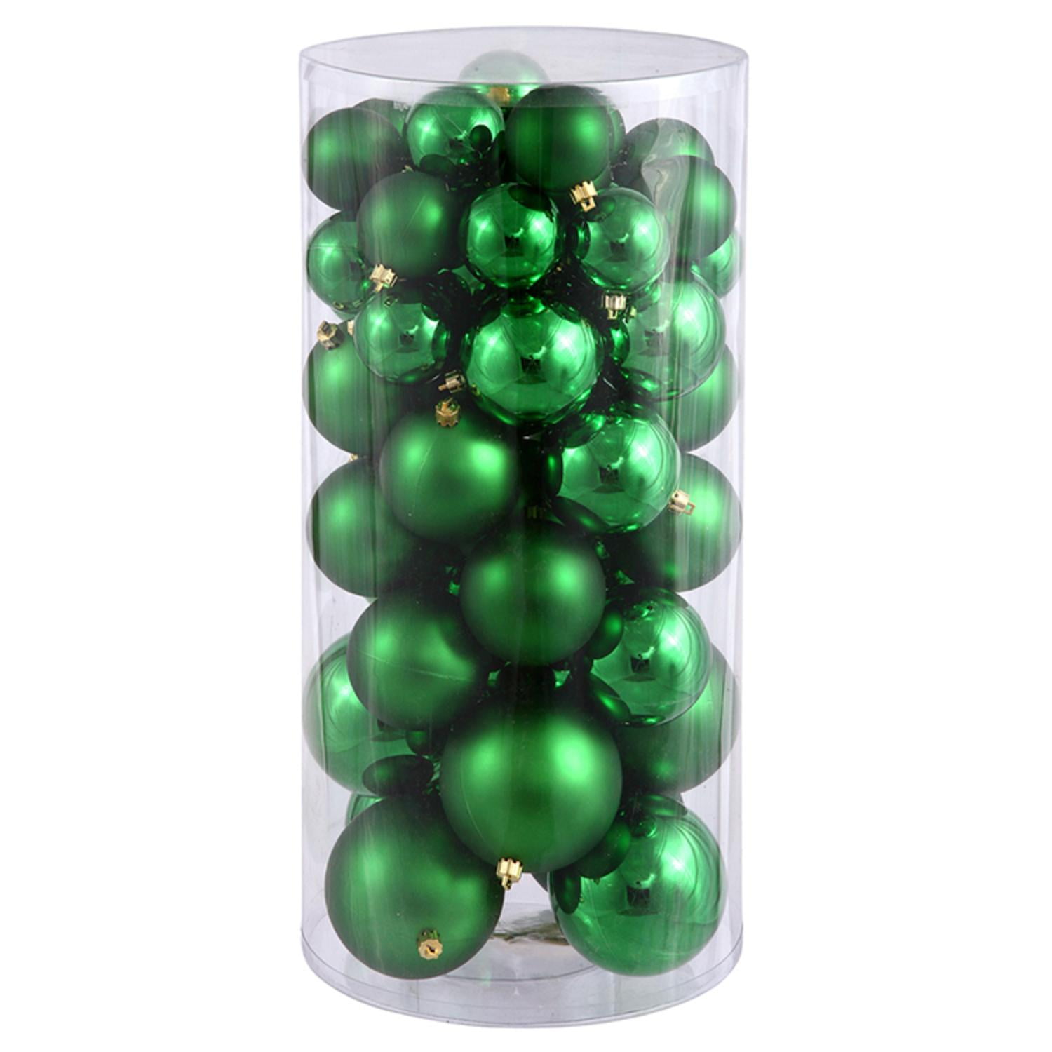 Northlight 12 Shiny Matte Xmas Green Finial Shatterproof Christmas Ornaments 6/"