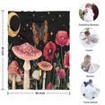 thumbnail image 4 of Red Mushroom Fantasy Black Pattern Blanket,Comfortable Soft Flannel Throw Blanket,All Season,Warm Lightweight Blankets for Sofa Bed Couch Living Room Chair,30"x40", 4 of 4