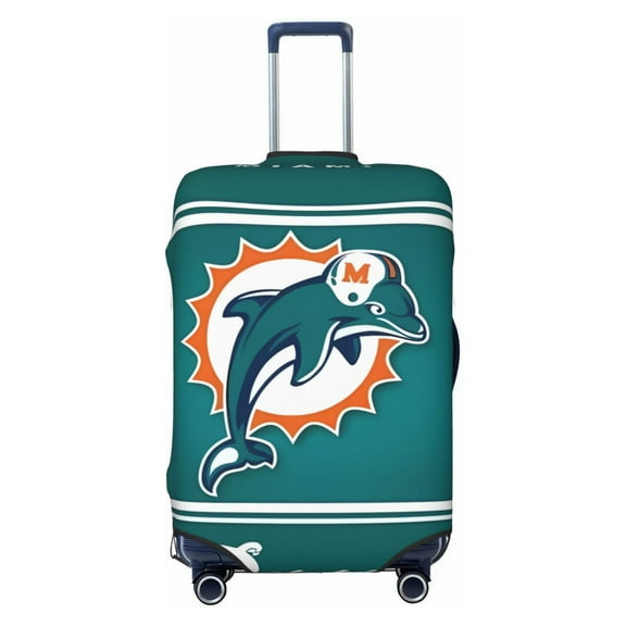 Miami Travel Luggage Cover, Football Team Themed Stretch Luggage Cover, Scratch-Resistant Travel Essential, Fits 19-31 Inch Luggage, Luggage Not Included