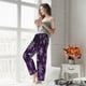 thumbnail image 5 of Fotbe Snowflake Gradient Purple Pantalones de Pijama para Mujer, Pantalones de Dormir, Pantalones Pj con Cordón y Bolsillos-X-Large, 5 of 6
