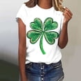 thumbnail image 5 of Plus Size JSKUMAR St Patrick's Day Short Sleeve Shirts for Women Stylish Shamrock Graphic Tee Funny Heart Printed Tops (Green-16,4XL), 5 of 7