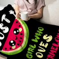 thumbnail image 5 of Watermelon Blanket for Girls Women Just A Girl Who Loves Watermelon Throw Blanket Lightweight Fuzzy Cozy Plush Flannel Fleece Blankets for Bed Decor 60"x80", 5 of 6