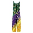 thumbnail image 6 of successthop Mardi Gras Jumpsuits Women Stripe Baggy Sleeveless One Piece Button Lounge Wear with Pockets Multicolor S, 6 of 7
