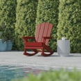 thumbnail image 6 of BizChair Adirondack Rocking Chair with Cup Holder, Weather Resistant HDPE Adirondack Rocking Chair in Red, 6 of 11