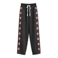thumbnail image 6 of ZToonmas Solid Floral Embroidery Linen Barrel Pants for Women Drawstring Elastic Waist Loose Ankle Casual Cropped Pants with Side Pockets, 6 of 6