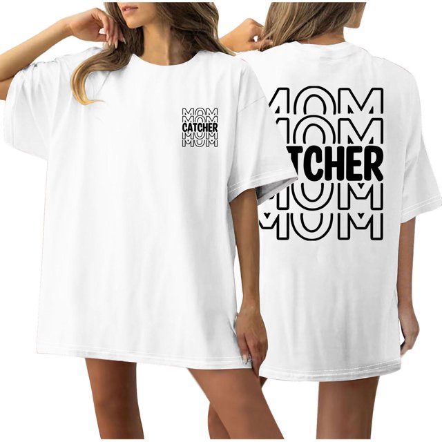 Birdeem T-Shirt de Baseball pour Femmes Imprimé devant et derrière Col Rond Manches Courtes