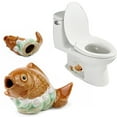 thumbnail image 1 of Ceramic Fish Toilet Floor Caps 1 Pcs Toilet Caps Cute Fish Bathroom Decor Sea Themed Gadgets For The Toilet Easy Installation Toilet Replacement, 1 of 7