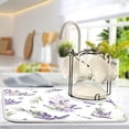 thumbnail image 5 of FREEAMG Lavender Flowers Dish Drying Mat for Kitchen Counter,Super Quick Absorbent Composite Sponge Dish Drying Pad,Heat Resistant Non-Slip Rack Tableware Mat, 18x24 Inch, 5 of 7