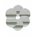 thumbnail image 7 of 15 Inch Round Placemats Set of 6, Dark Green Striped Non Slip Heat Insulation PP Table Mats, Abstract Modern Geometric Stripes Washable Place Mats for Kitchen Dining Party Table Decor, 7 of 7