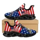 thumbnail image 1 of Zapatillas de deporte de verano con cordones y amortiguación de aire, con estampado de bandera estadounidense de águila americana, de malla, para mujer y hombre, con punta redonda., 1 of 6