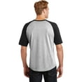 thumbnail image 2 of Sport-Tek Short Sleeve Colorblock Raglan Jersey T201 Heather Grey/ Black XL, 2 of 2