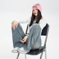 thumbnail image 2 of SWSMCLT Women's Baggy Jeans Denim Trousers Ripped Slimming Denim Pants Mid Rise Summer Casual Button Loose Fit Blue X-Small, 2 of 5
