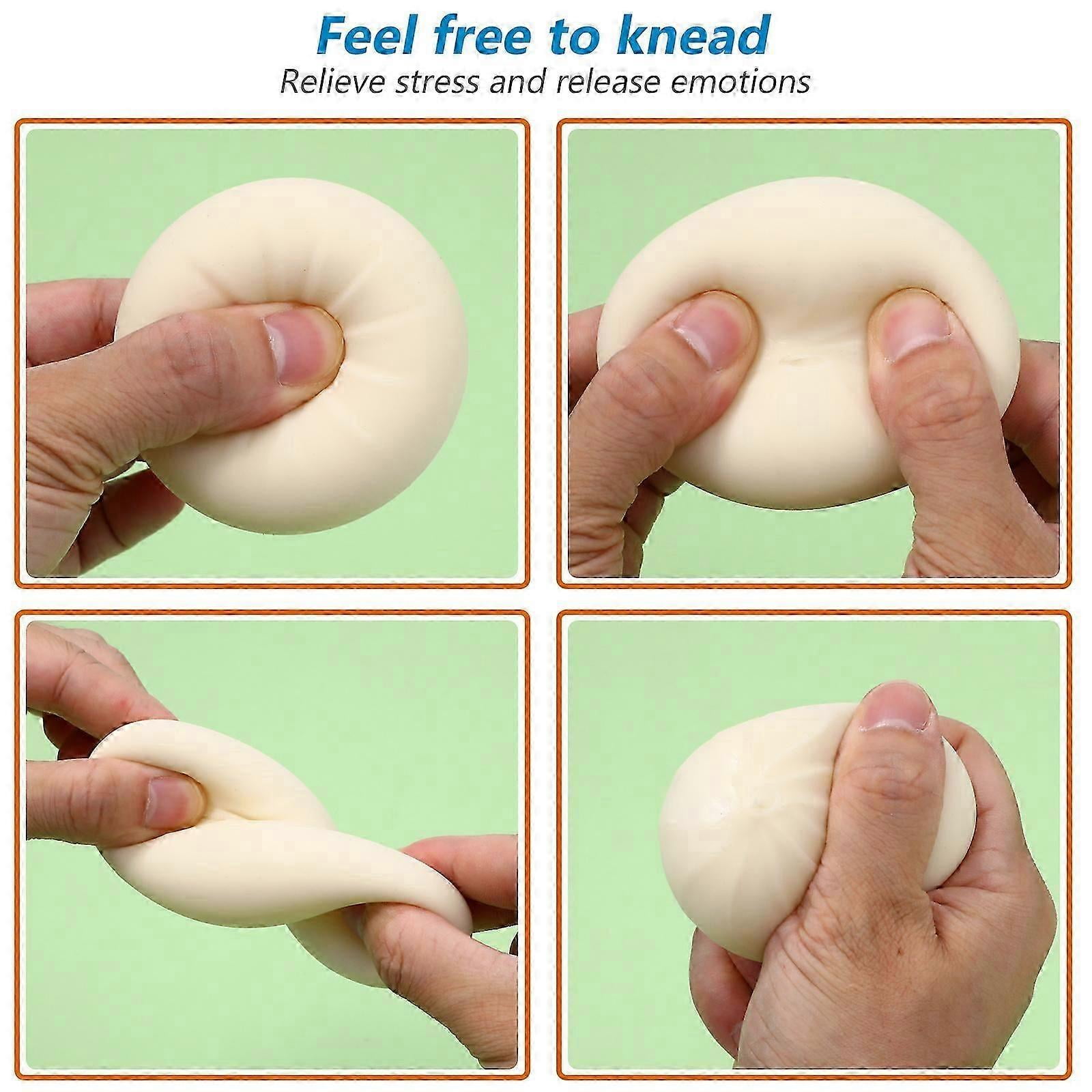3 Pcs Dumpling Stress Balls Squeeze Sensory Toys with Food Steamers Hand Ball Toys Party Favors