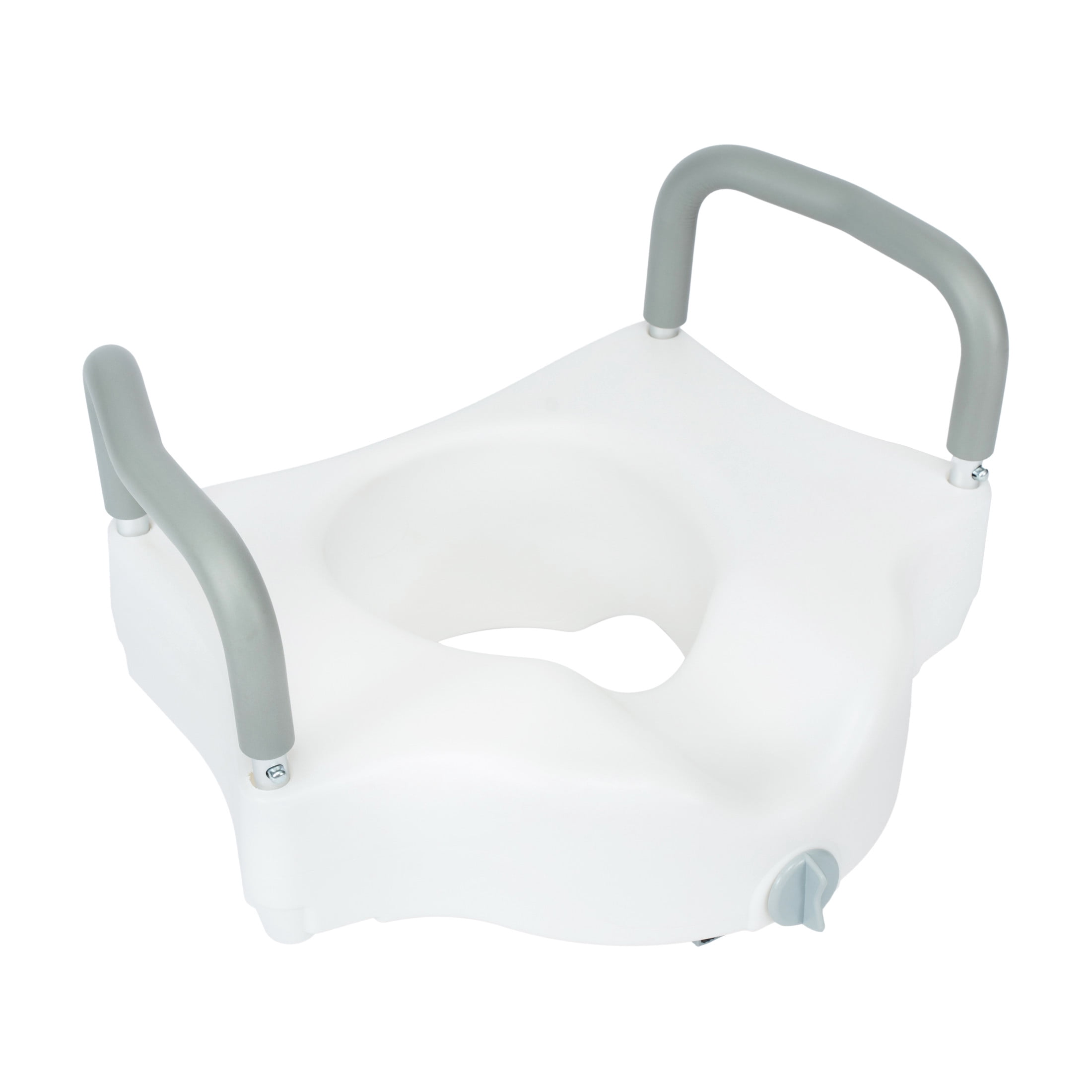 Emma + Oliver Elevated Toilet Seat for the Elderly with Height Adjustable Foam Wrapped Handles and Locking Safety Mechanism