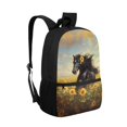 thumbnail image 2 of Uourmeti Horse Sunflower Print Backpack, Adjustable Comfort Shoulder Student Bookbag 17 Inch School Backpack for Travel Outdoor, 2 of 6