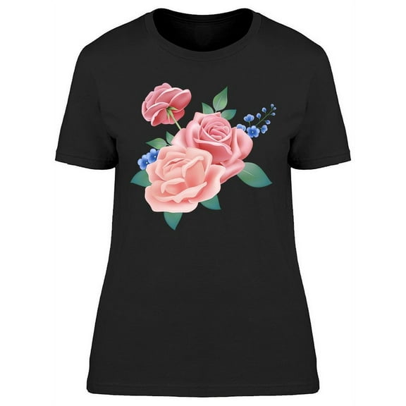 Pink Rose Flowers T-Shirt Women -Image by Shutterstock, Female 3X-Large