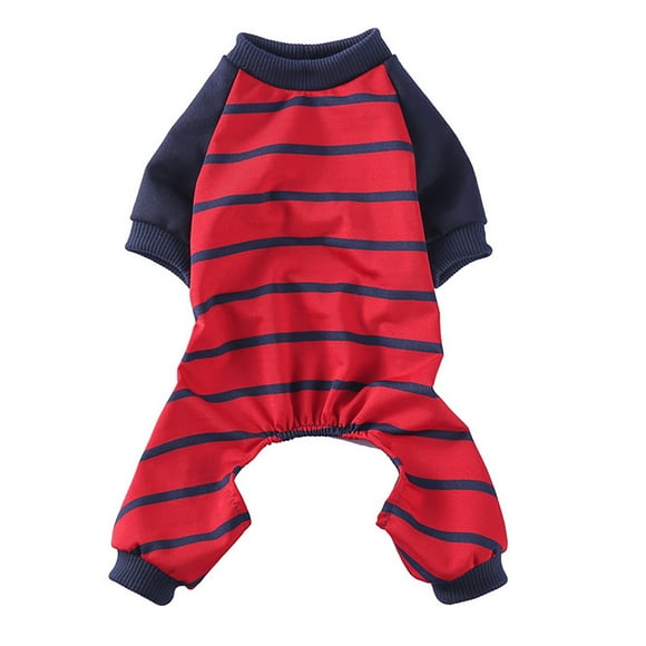 Hearth & Gear Pet Clothes Warm Pajamas With Sleeves Soft And Comfortable Stripe Colorblocking Designs Pet Clothes Rack Pet Clothes for Medium Dogs Male Pet Clothes for Large Dogs Female Pet Clothes