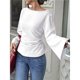 thumbnail image 4 of Camisas de Larga para Mujer, Tops Cortos de Otoño, Cuello , Mangas Acampanadas, Acanalados, con Cordones, Ropa Y2K XL, 4 of 8