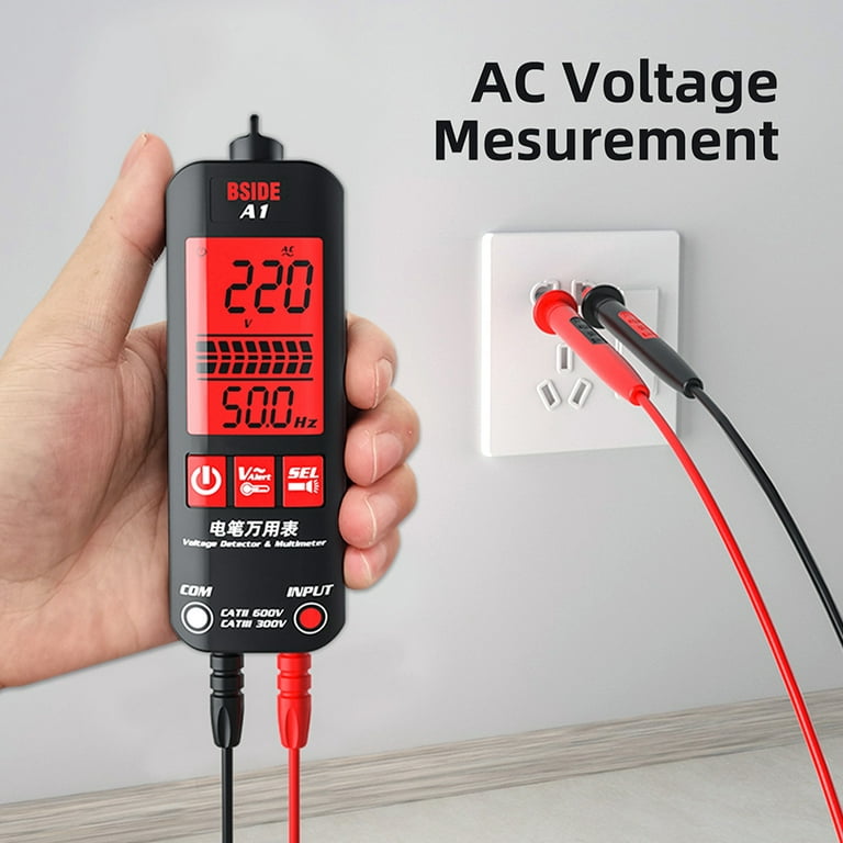 Auto-Ranging Digital Multimeter, AC/DC Amp Ohm Voltage Test Meter with  Resistance, Continuity, Capacitance, Frequency and Diode Test; Multi Tester