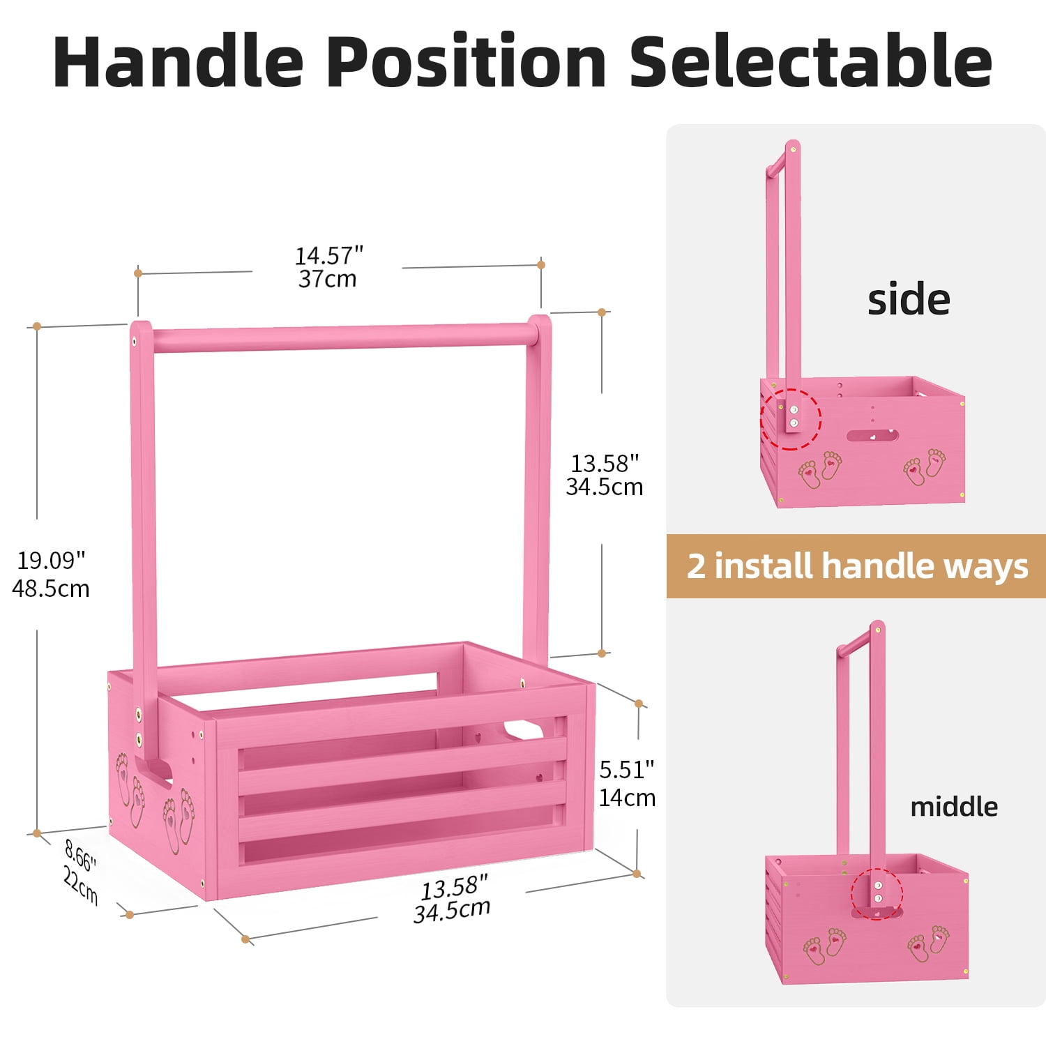 BambooHomie Baby Shower Crate Closet, Baby Baskets Box with Hangers for Newborn, Welcome Pregnancy Gift Basket for New Parents (Pink, Small Size)