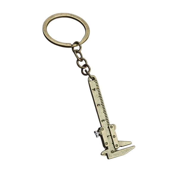 Mini Vernier Caliper Keychain Simulation Model Key Ring Ruler Keychain Portable Measuring Tool Model Metal Keychain Gauging Keychain 4.25x0.9in