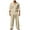 Khaki, variant on Mens 2 Piece Outfits Long Sleeve Button Down Cuban Shirt and Pants Set Summer Beach Sets (Black,S)