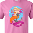 thumbnail image 4 of Inktastic Nautical Orange and Pink Mermaid Sitting on Anchor T-Shirt, 4 of 5