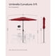 thumbnail image 5 of Sombrilla para Patio, Sombrilla de Mesa de Exterior de 2,75m, con 8 costillas, UPF 50+, Inclinación Doble de 30°, Base no Incluida, para Patio, Jardín, Piscina, Rojo, 5 of 5