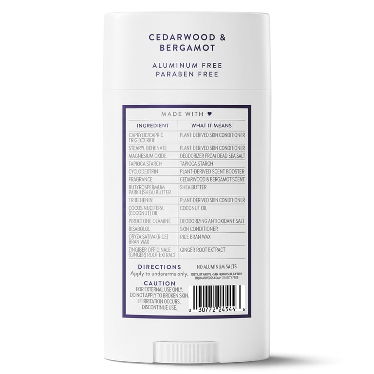 Native Aluminum Free Deodorant For Men, 72 Hour Deodorant