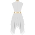 thumbnail image 3 of MSemis Robe de Danse Sans Manches pour Filles, Costume de Culte, Robe d'Église 6-16 Ans Blanc 16, 3 of 6