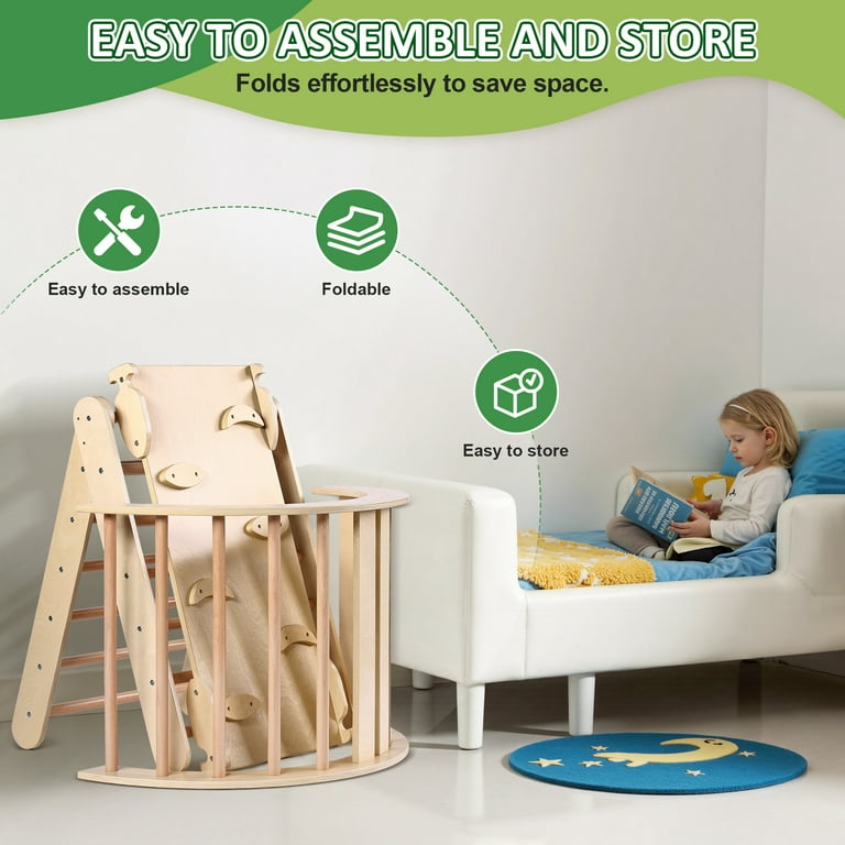 Lookfly 8 in1 Pikler Triangle Set Foldable Baby Climbing Toys for