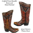 thumbnail image 6 of Urbalabs Western Cowboy Boot Brown Tassel Flower Vase Vase Distressed Decorative Cowboy Boots with Spurs Home Office Rustic Decor Country Living Wedding Centerpiece, 6 of 7