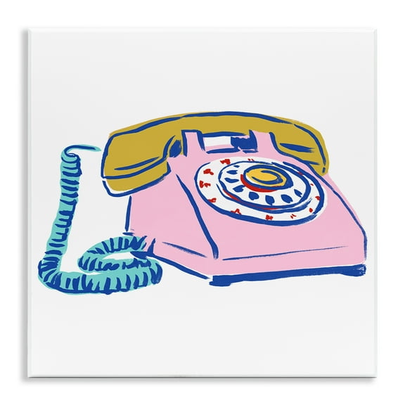 Stupell Industries Retro Rotary Telephone Novelty Painting Unframed Art Print Wall Art, 12 x 12