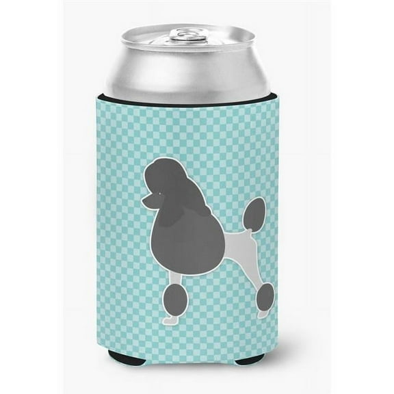 Caroline's Treasures BB3739CC Poodle Checkerboard Blue Can or Bottle Hugger, Can Hugger, multicolor