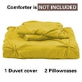 thumbnail image 3 of BedDecor 600 TC 3 Piece Pinch Pleated(Yellow,Full/Queen) 100% Egyptian Cotton Base Duvet Set, 3 of 5