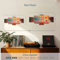 thumbnail image 3 of Elephant Stock Colorful Beach Scene Wall Art - Horizontal Multi Panel Canvas - Living Room Wall Decor - Beach Multi Panel - Brown And Orange Decor - 29" x 12", 3 of 4