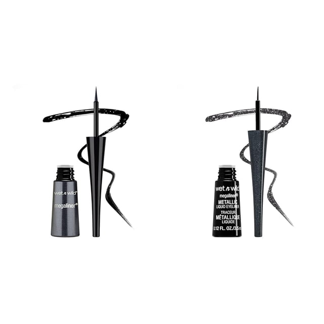 Delineador líquido wet n wild MegaLiner, paquete de 2 unidades, negro y cosmo
