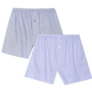 Twin Boat Men's Woven 100% Cotton Boxers - 2 Pack
